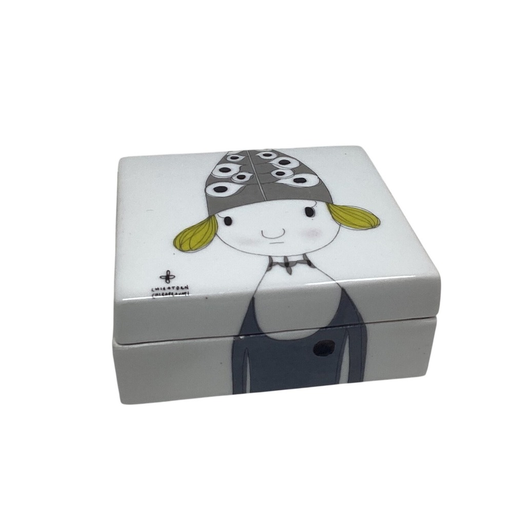 Tozai Home Chiratorn Chirapravati Palais de Baan Mor Ceramic Trinket Box 4x4x2